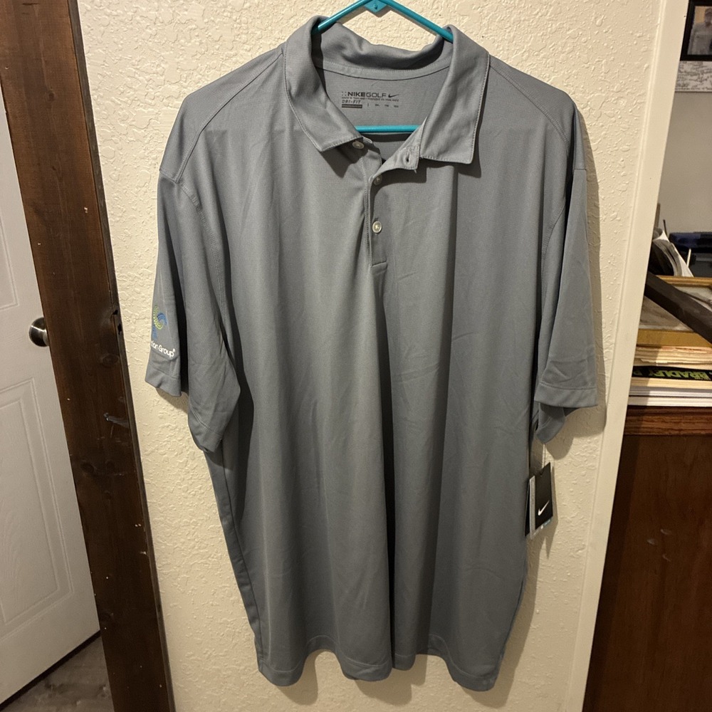 NWT Nike Golf Dri-FIT Men's XXL Gray Short Sleeve Polo Shirt for Golf
